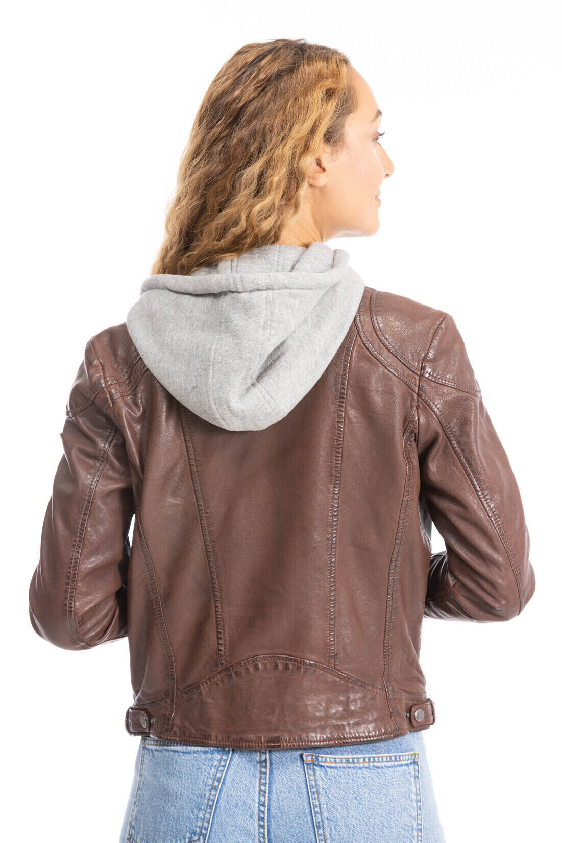 blouson cuir � capuche noisette anni (11)
