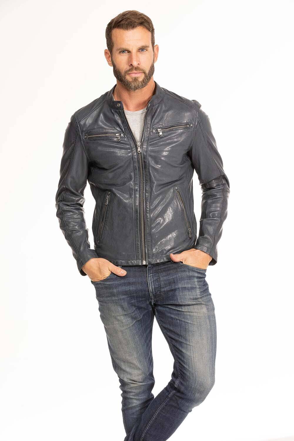 blouson cuir homme navy gafi (11)