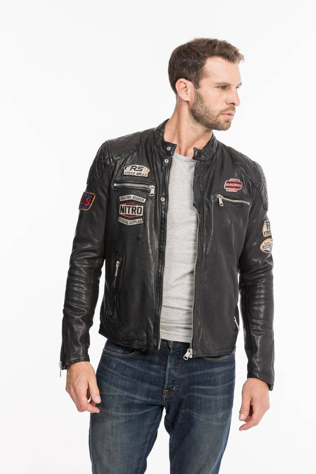 blouson cuir homme redskins noir r�f 132 (3)