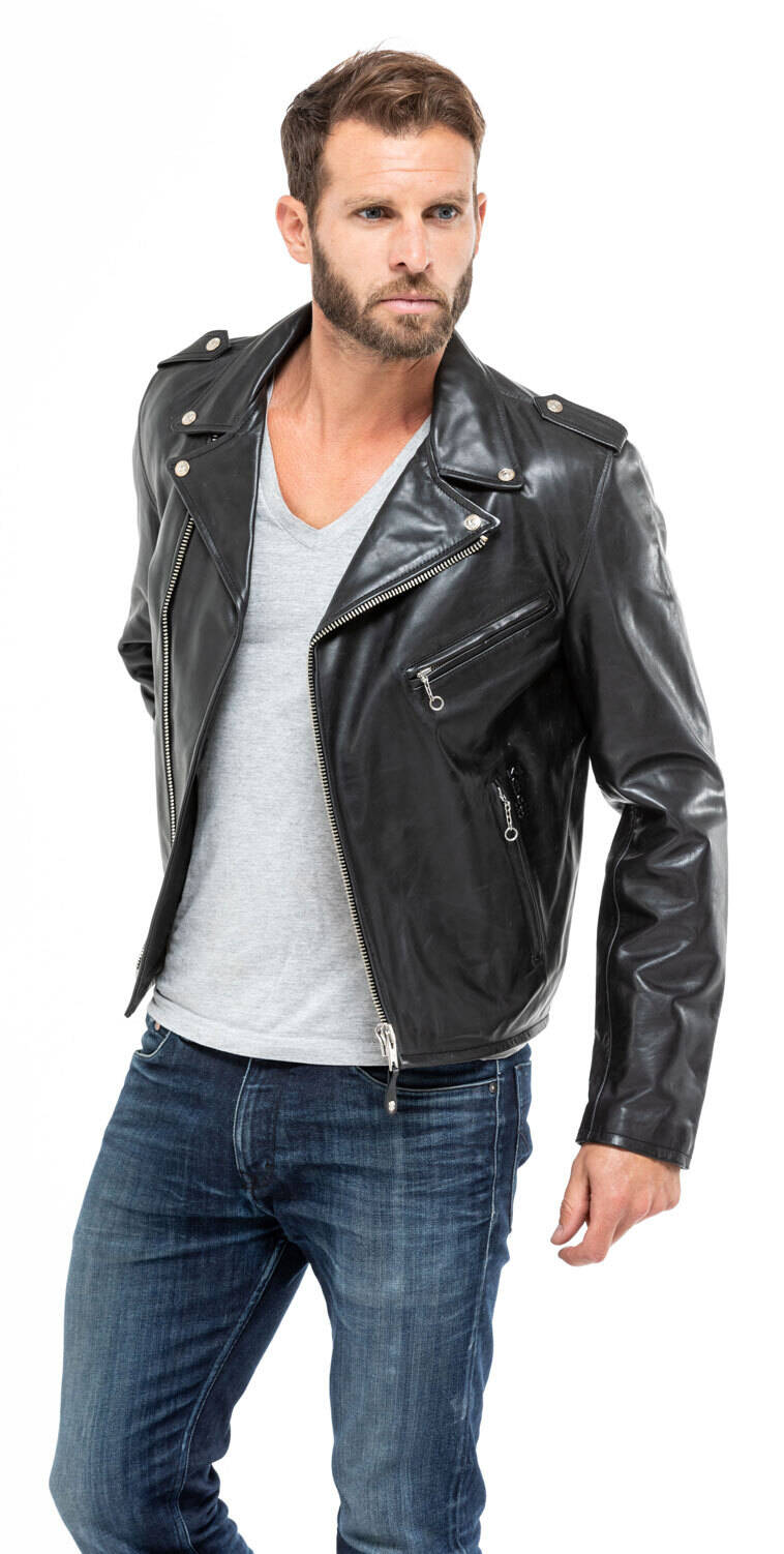 blouson cuir homme vachette noir lc 1140icon perfecto schott mannequin (2)