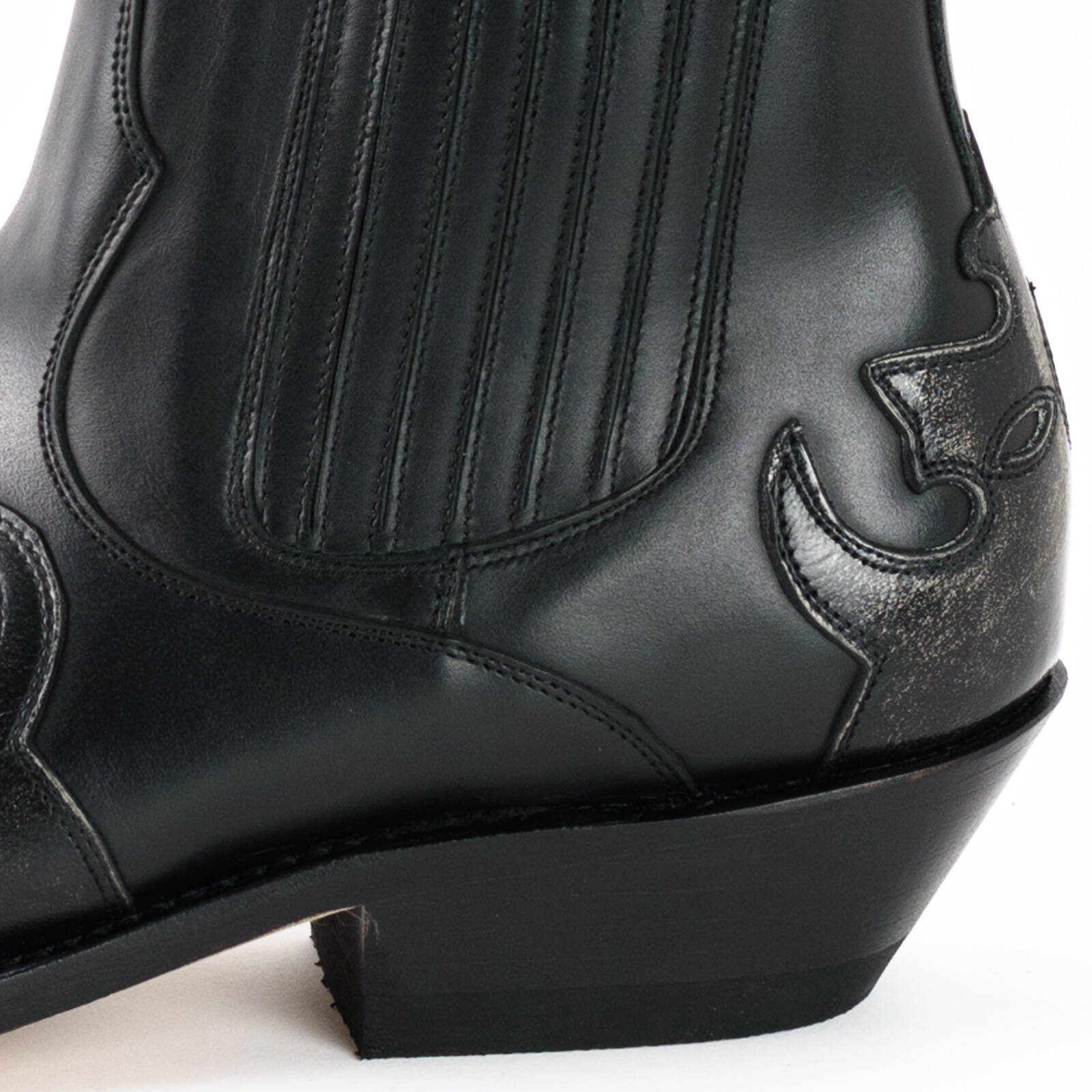 bottines cuir mayura cowboy milanelo bone pull oil negro réf 130 (8)