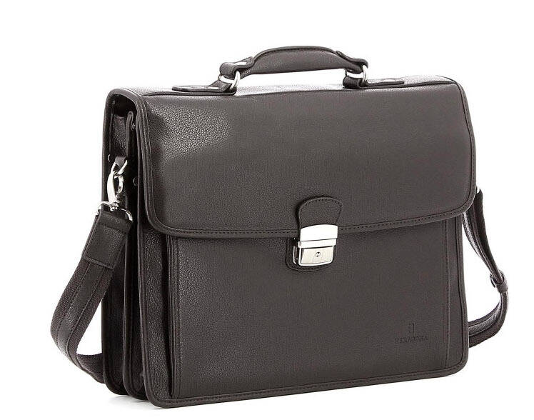 cartable cuir vachette hexagona 469537 marron fonce  (1)