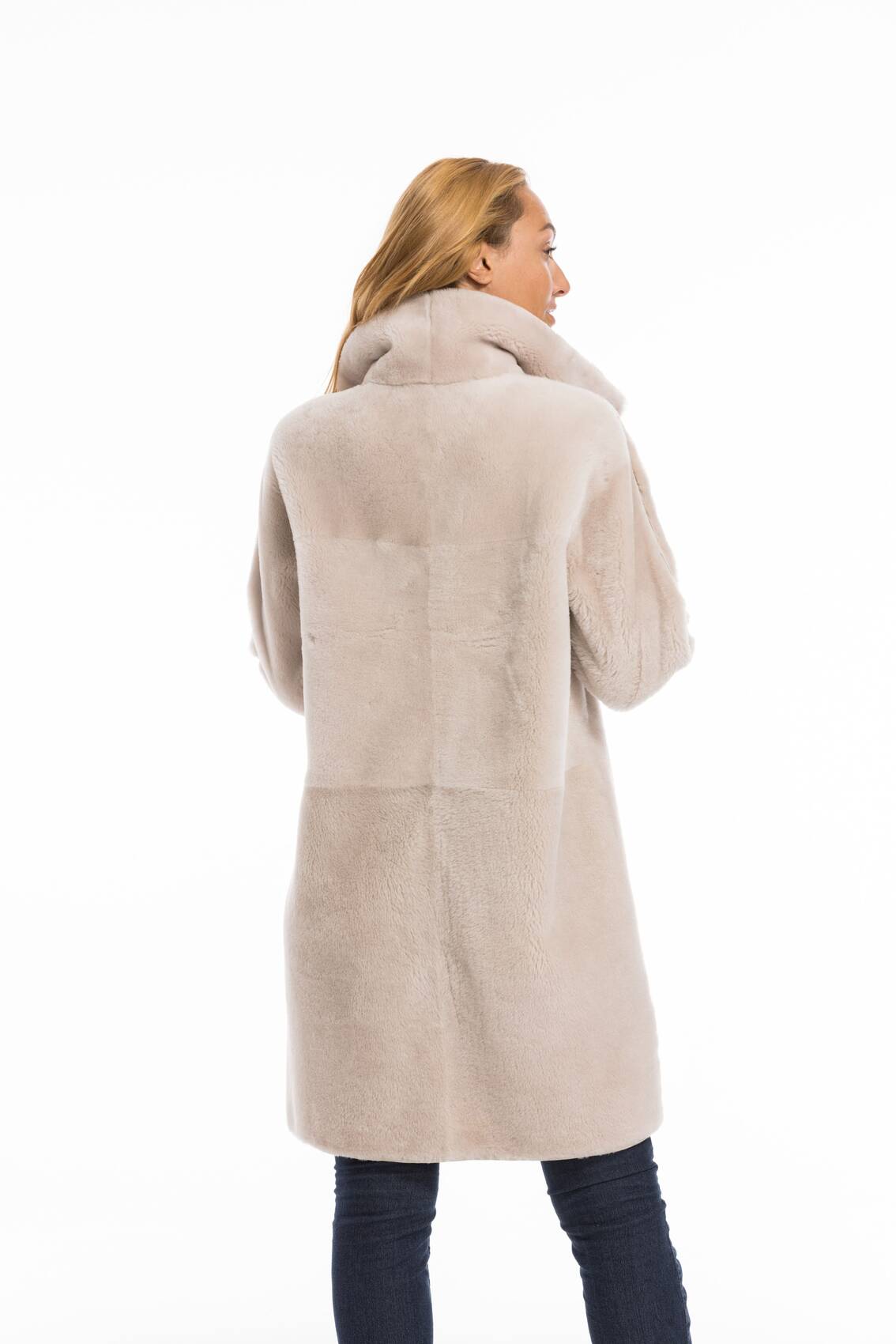 Cappotto da donna in montone beige