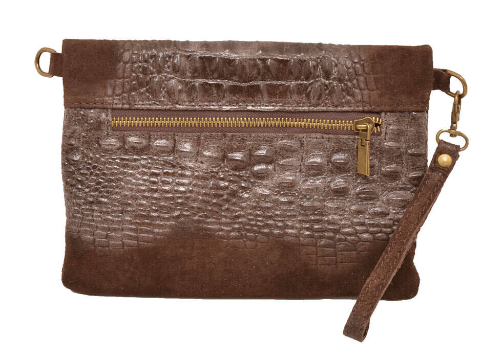 Pochette cuir vachette dark brown tecla dos