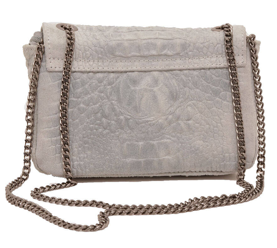 Sac cuir femme gris clair MIRANDA dos