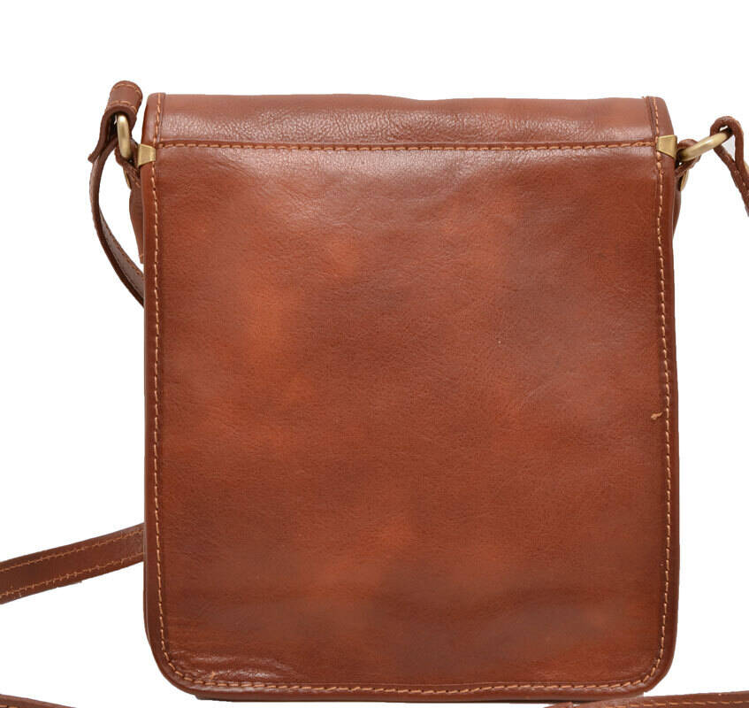 Sacoche cuir vachette marron clair milano dos