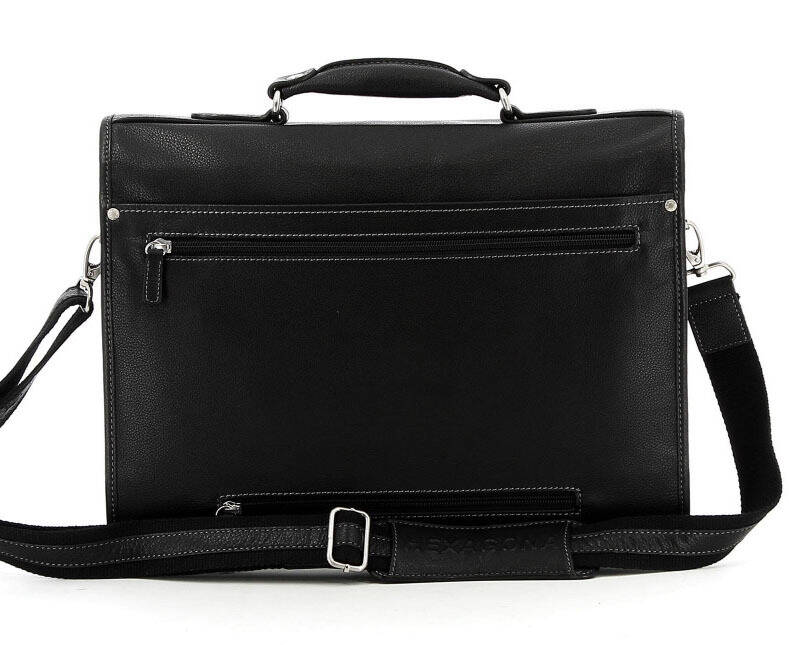 serviette cuir vachette hexagona 469545 noir (2)