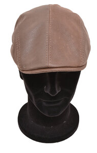 Berret cuir homme vachette marron casquette plate (2)