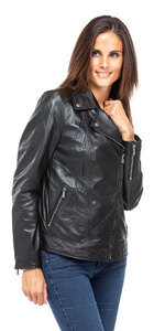 blouson cuir femme perfecto noir grande taille 101355  (2)