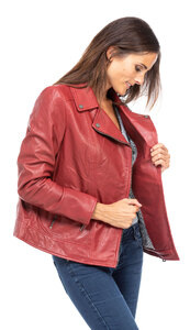 blouson cuir femme perfecto rouge grande taille 101355 (7)