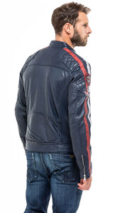 blouson cuir homme bleu redskins 117 style motard tendance mannequin (5)