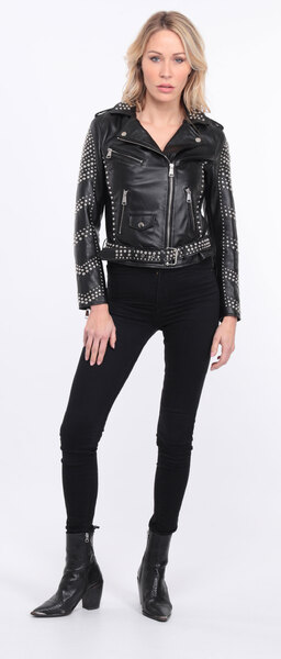 Blouson cuir noir marbella clout� (1)