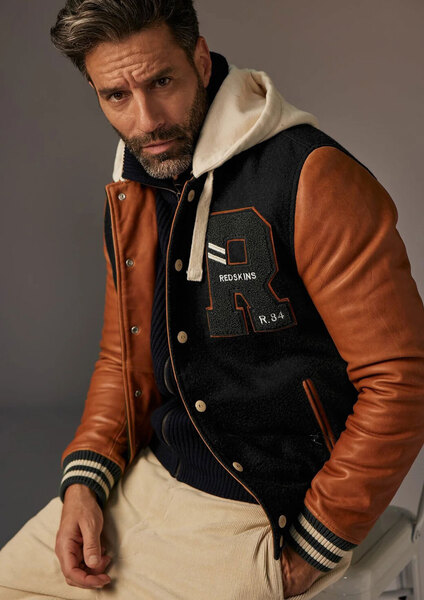 blouson cuir redskins cambridge noir cognac (2)