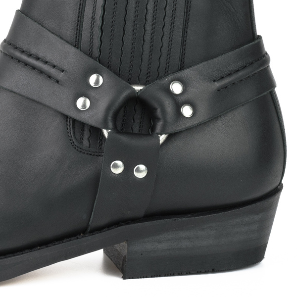 bottines cuir mayura biker pull grass negro réf 204 (4)