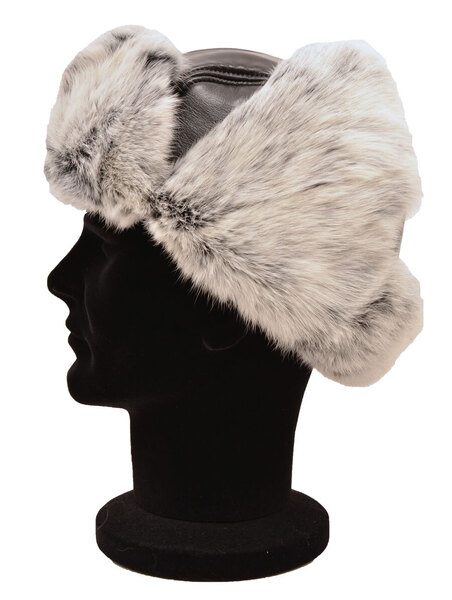 chapka cuir + fourrure lapin noir gris argenté emil (2)