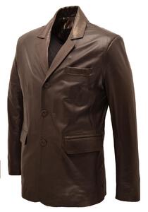 veste cuir homme classique style blazer cuir JULIEN MARRON BIAIS