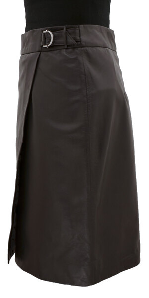 jupe en cuir d'agneau noir oakwood 62047 (1)