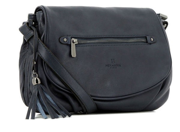 maroquinerie femme sac cuir 415495 bleu biais