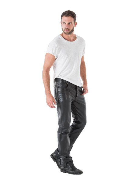 Pantalon cuir homme agneau noir coupe 501 TROUSER 5