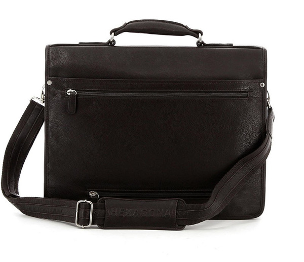 serviette cuir vachette hexagona 469545 marron fonce  (2)