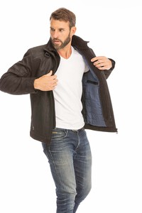 veste cuir homme franck noir marron  (10)