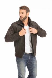 veste cuir homme franck noir marron  (6)
