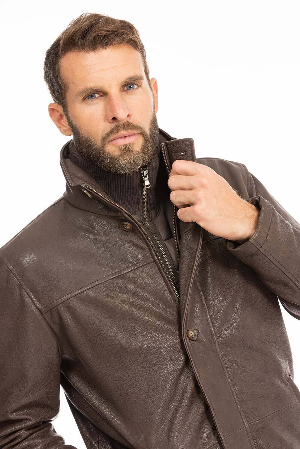 trois quart cuir homme marron logan (17)